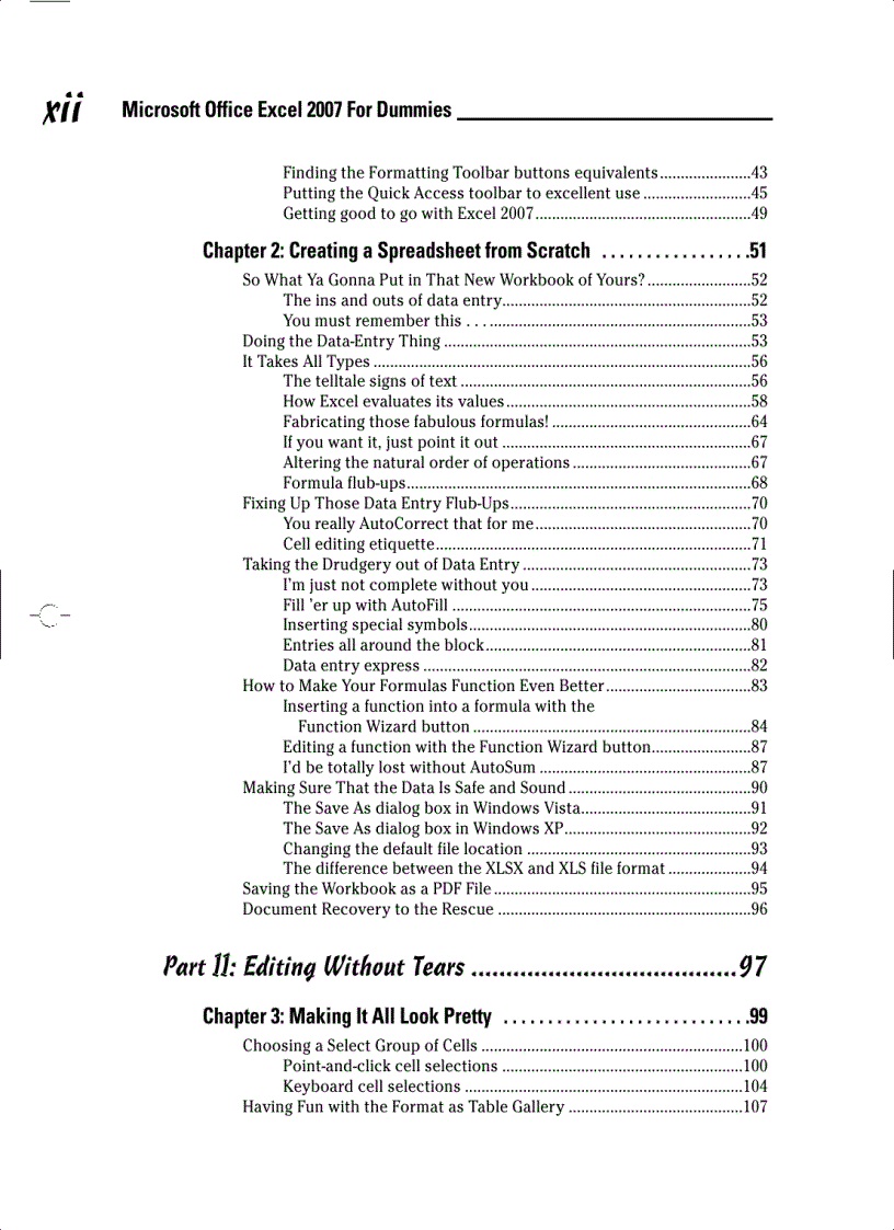 image for page Mircosoft Office Excel 2007 For Dummies