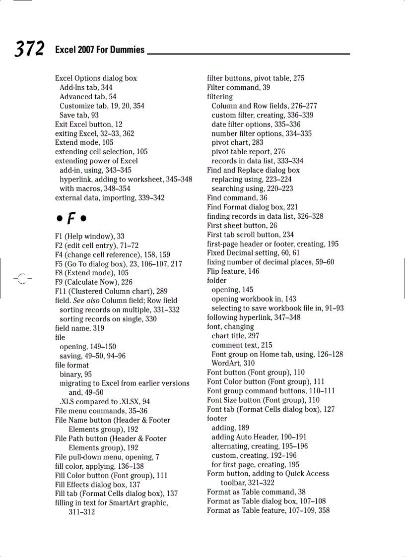image for page Mircosoft Office Excel 2007 For Dummies