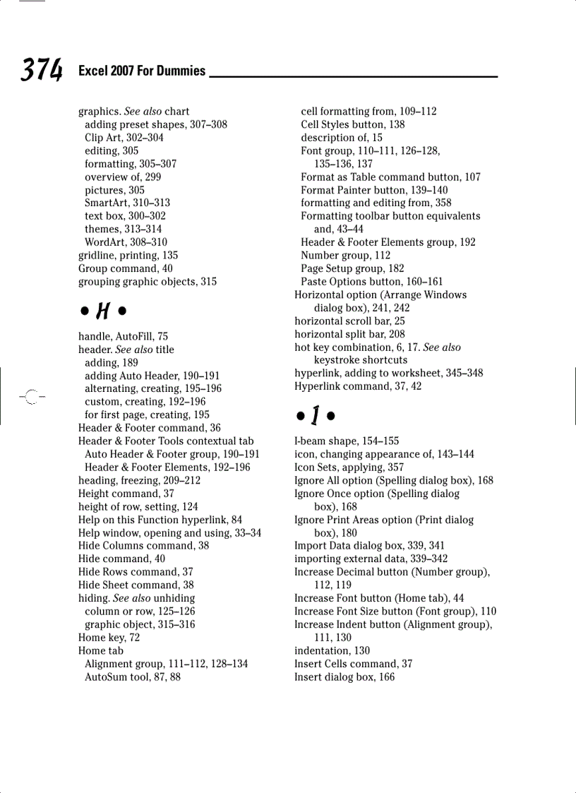 image for page Mircosoft Office Excel 2007 For Dummies