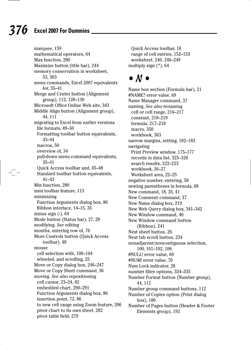 image for page Mircosoft Office Excel 2007 For Dummies