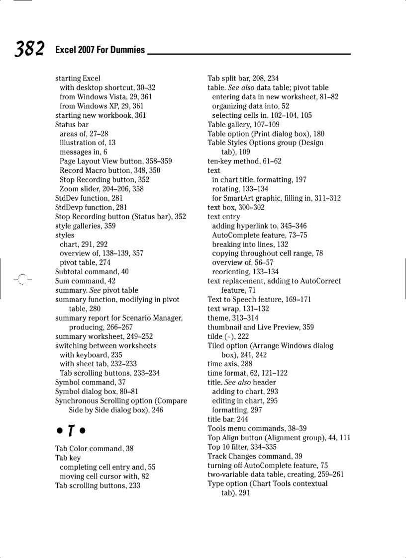 image for page Mircosoft Office Excel 2007 For Dummies