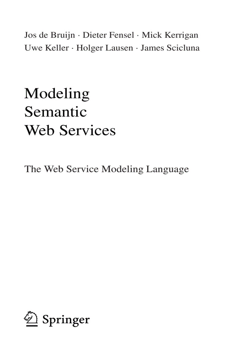 image for page Modeling Semantic Web Services The Web Service Modeling Language