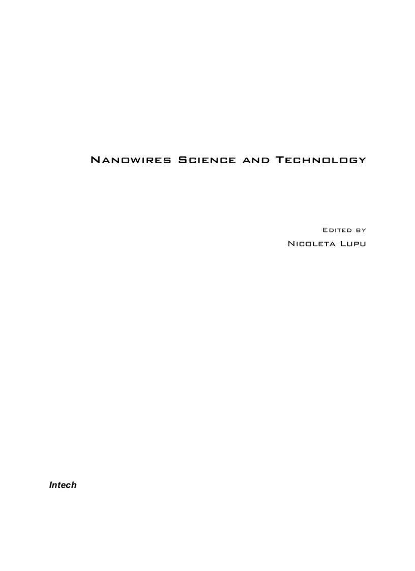 image for page Nanowires Science and Technology