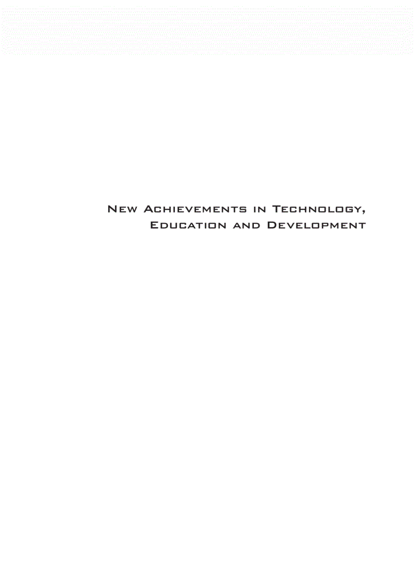 image for page New Achievements in Technology Education and Development