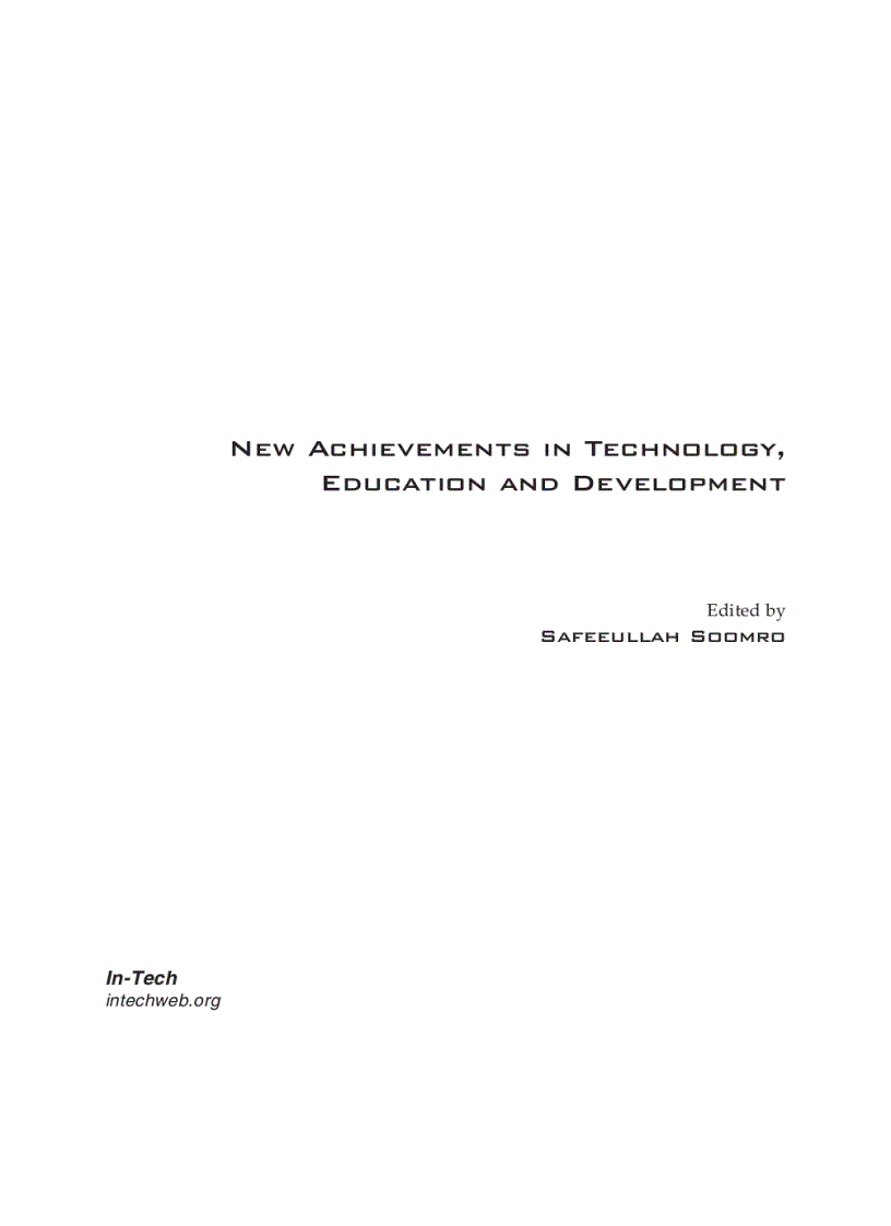 image for page New Achievements in Technology Education and Development