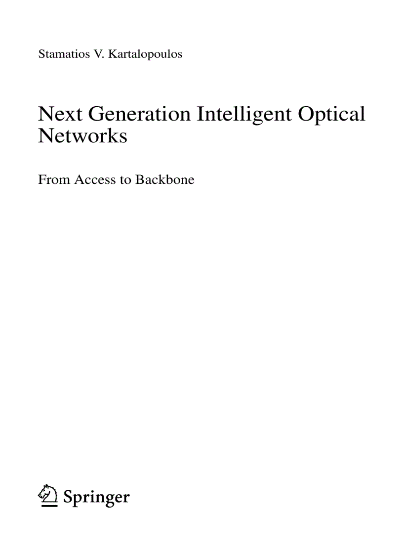 image for page Next Generation Intelligent Optical Networks Dec 2007