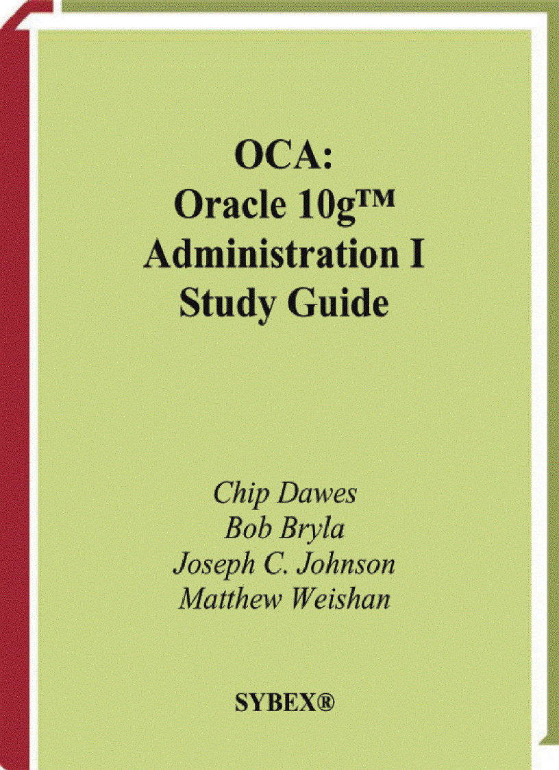 image for page OCA Oracle 10g Administration I Study Guide 1Z0 240
