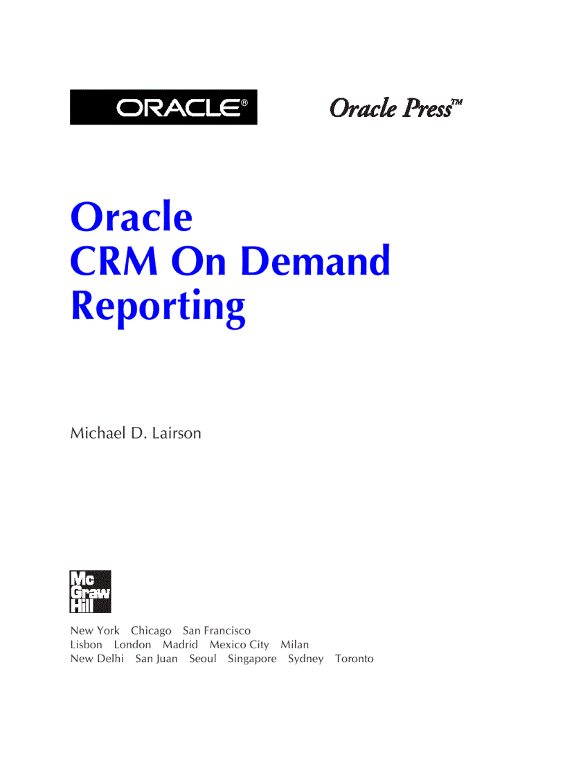 image for page Oracle CRM On Demand Reporting Sep 2008