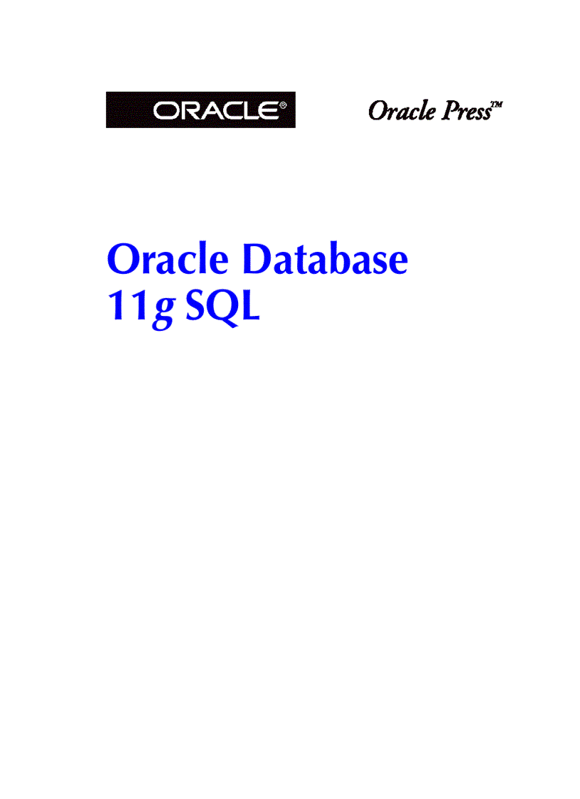 image for page Oracle Database 11g SQL Nov 2007