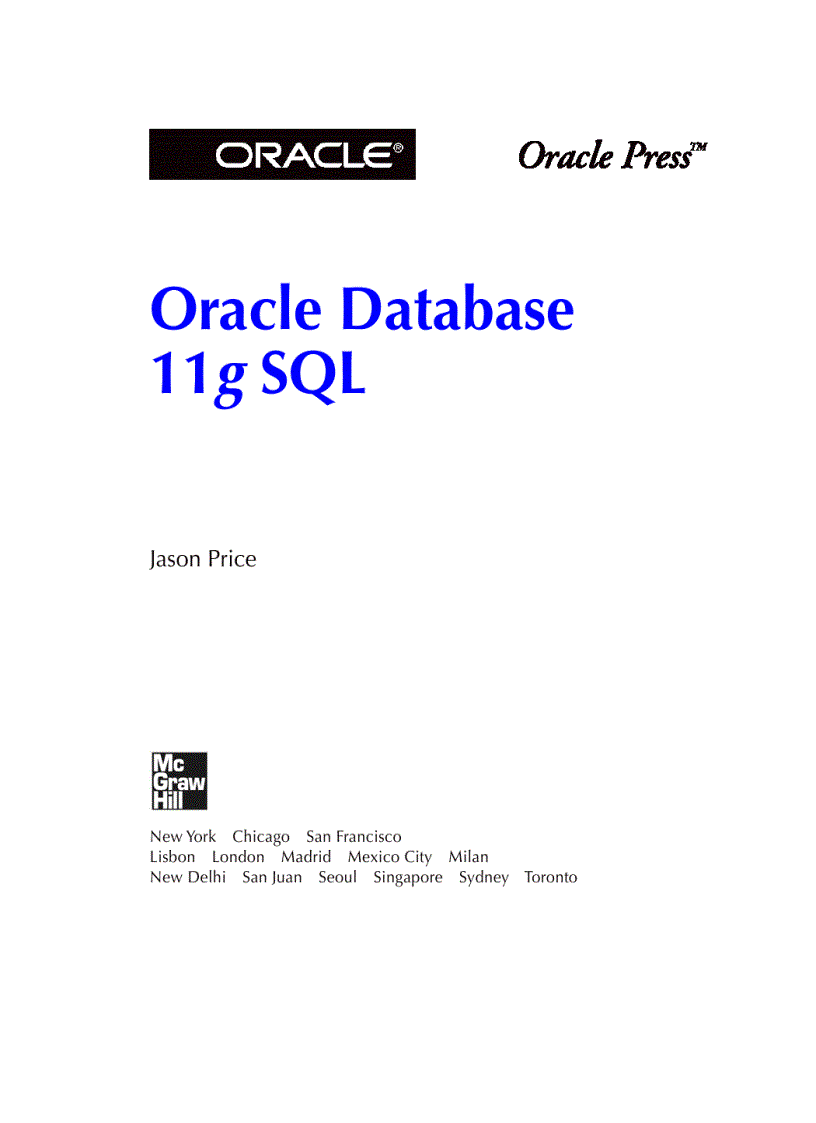 image for page Oracle Database 11g SQL Nov 2007