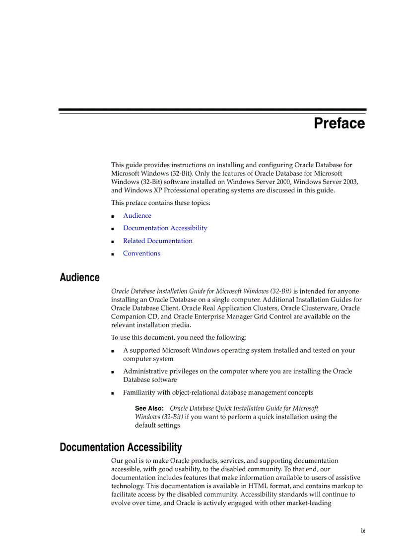 image for page Oracle Database Installation Guide 10g Release 2 for Windows 32bit