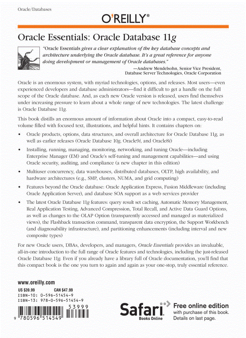image for page Oracle Essentials Oracle Database 11g 4th Edition Nov 2007