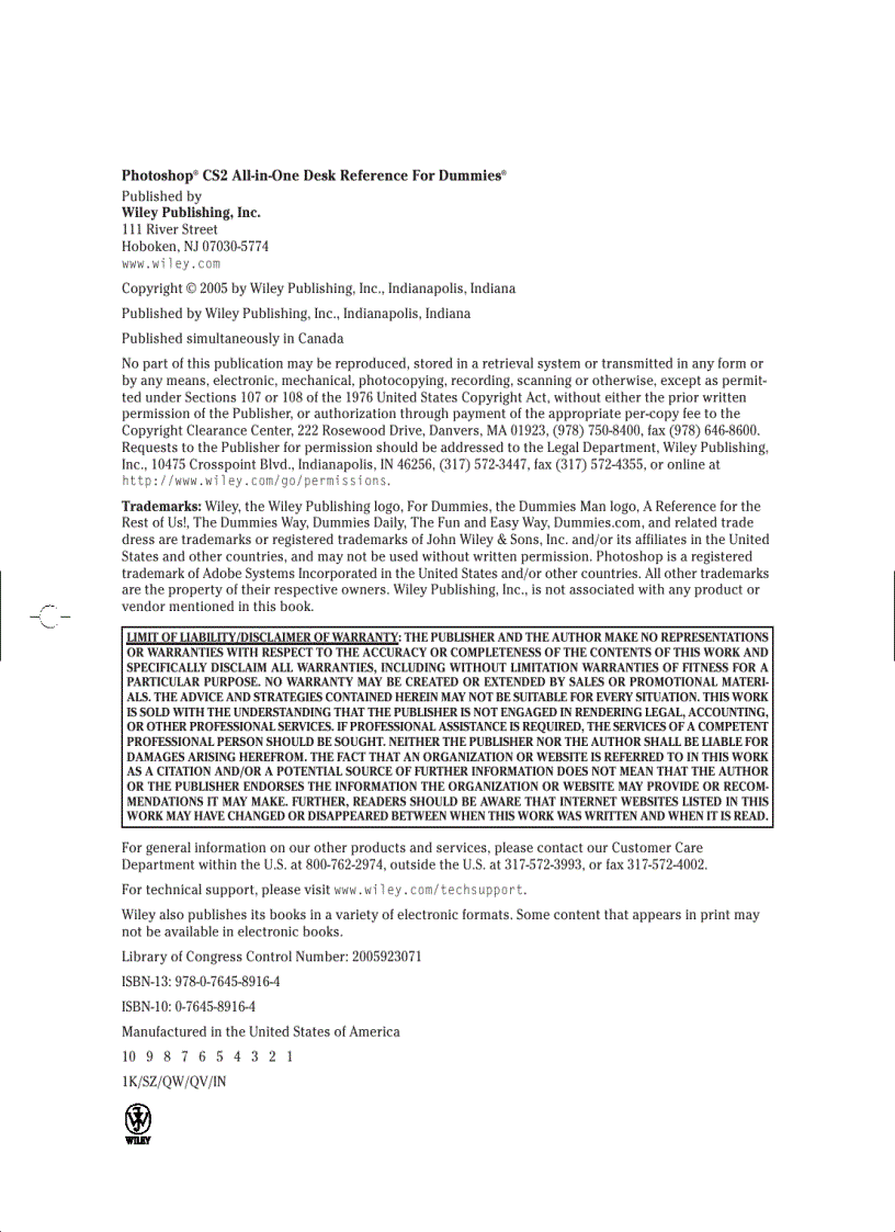 image for page Photoshop CS2 All in One Desk Reference For Dummies