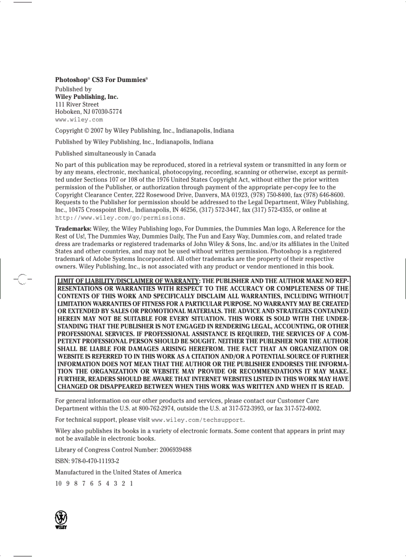 image for page Photoshop CS3 For Dummies