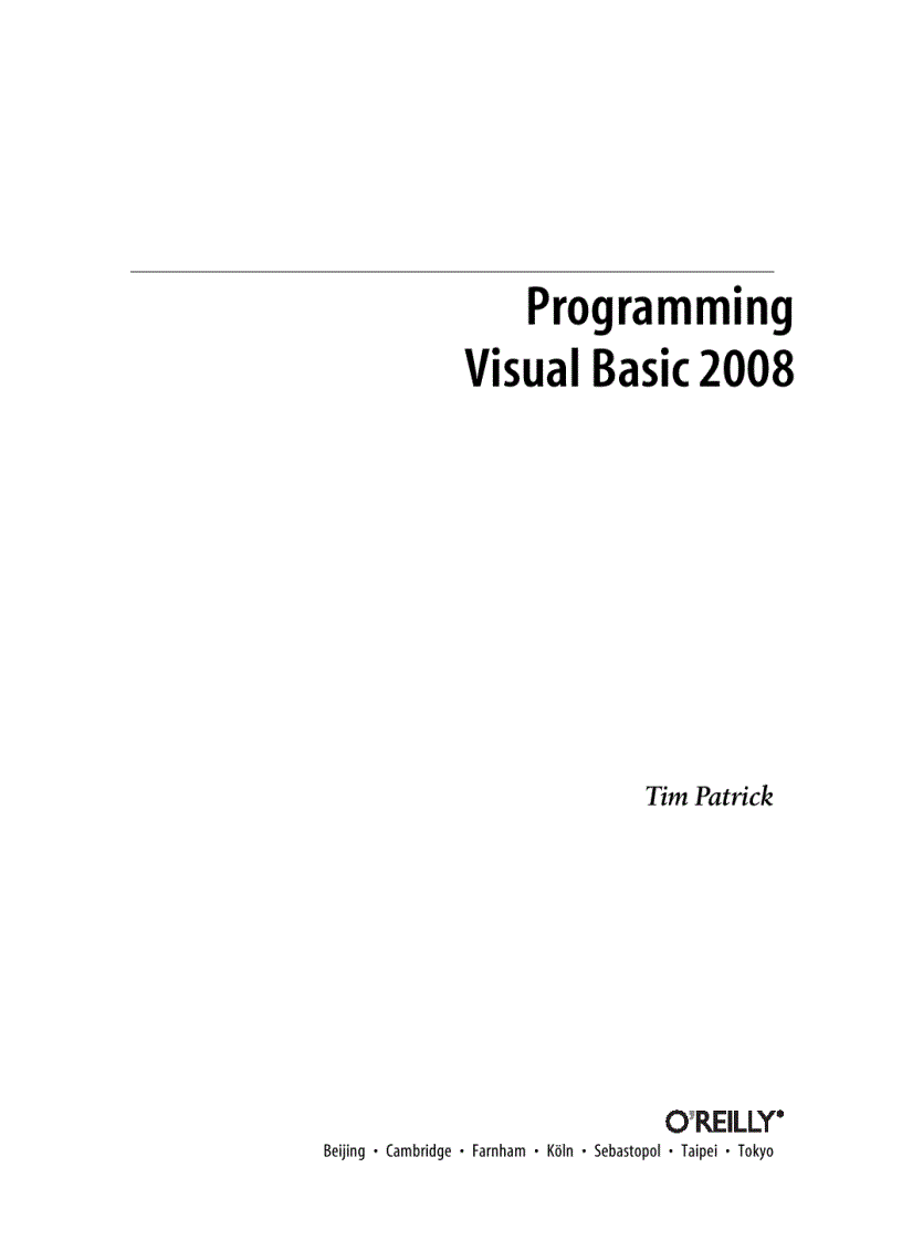 Programming Visual Basic 2008 May 2008