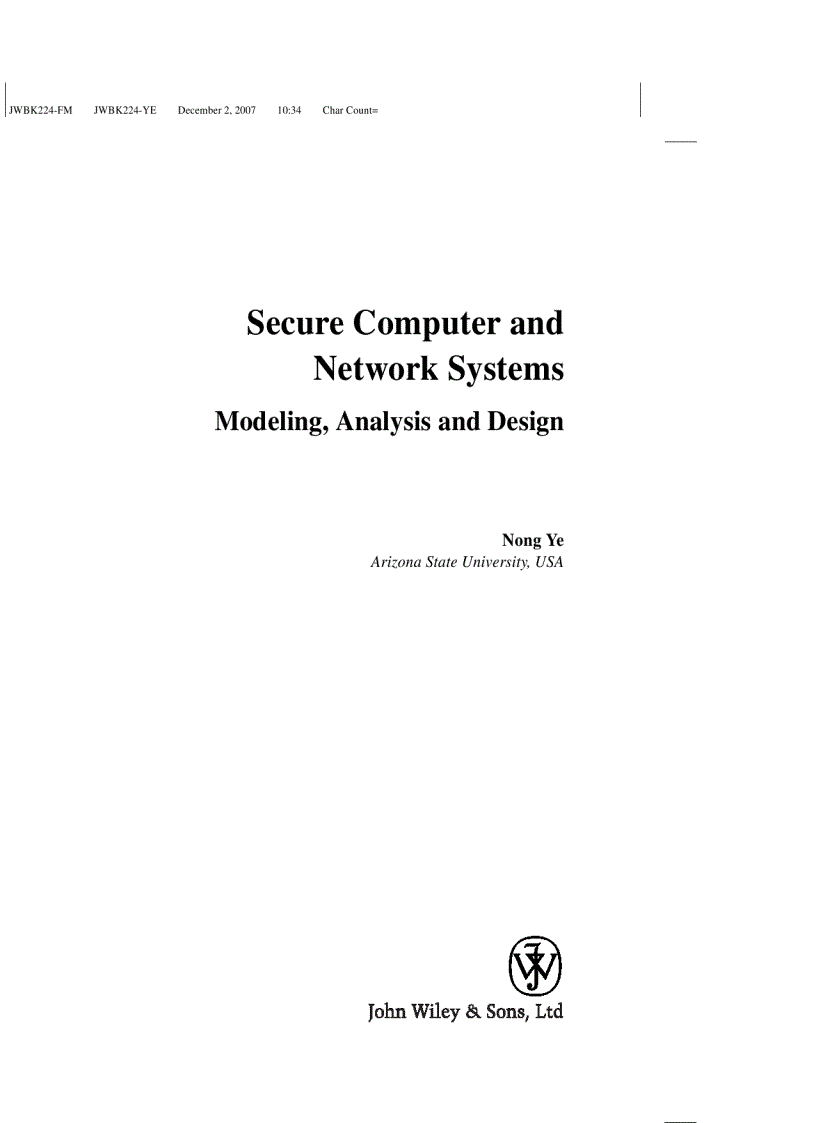 image for page Secure Computer and Network systems modeling