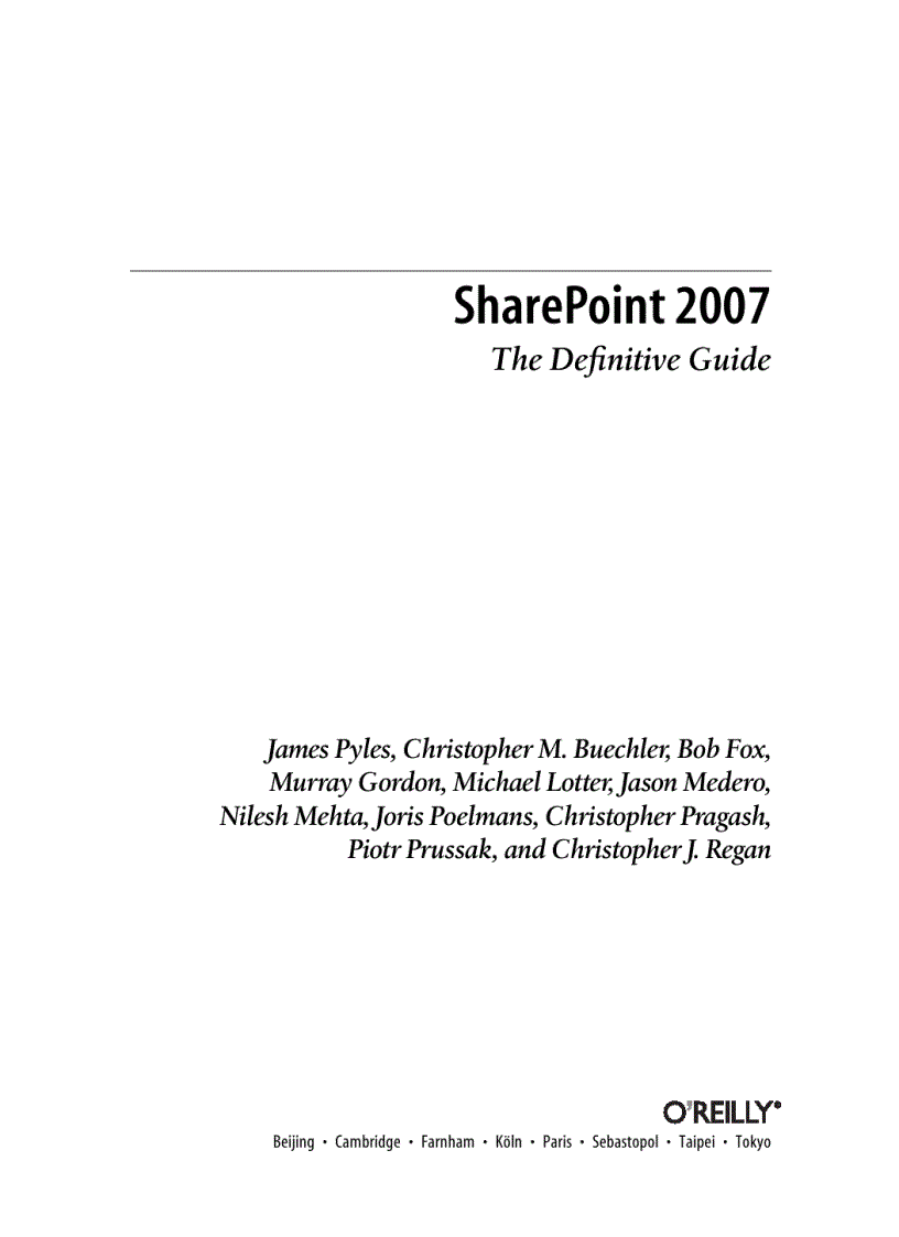 image for page SharePoint 2007 The Definitive Guide Sep 2007