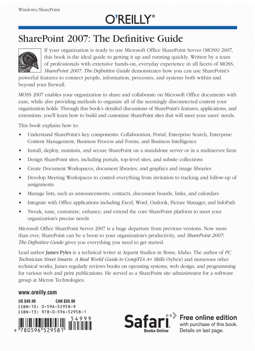 image for page SharePoint 2007 The Definitive Guide Sep 2007