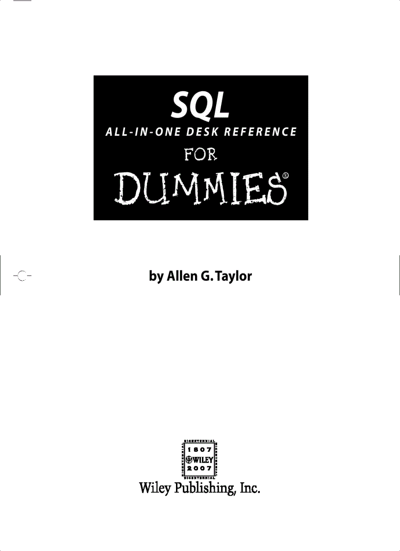 image for page SQL All in One Desk Reference For Dummies