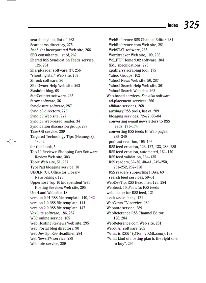 image for page Syndicating Web Sites with RSS Feeds For Dummies