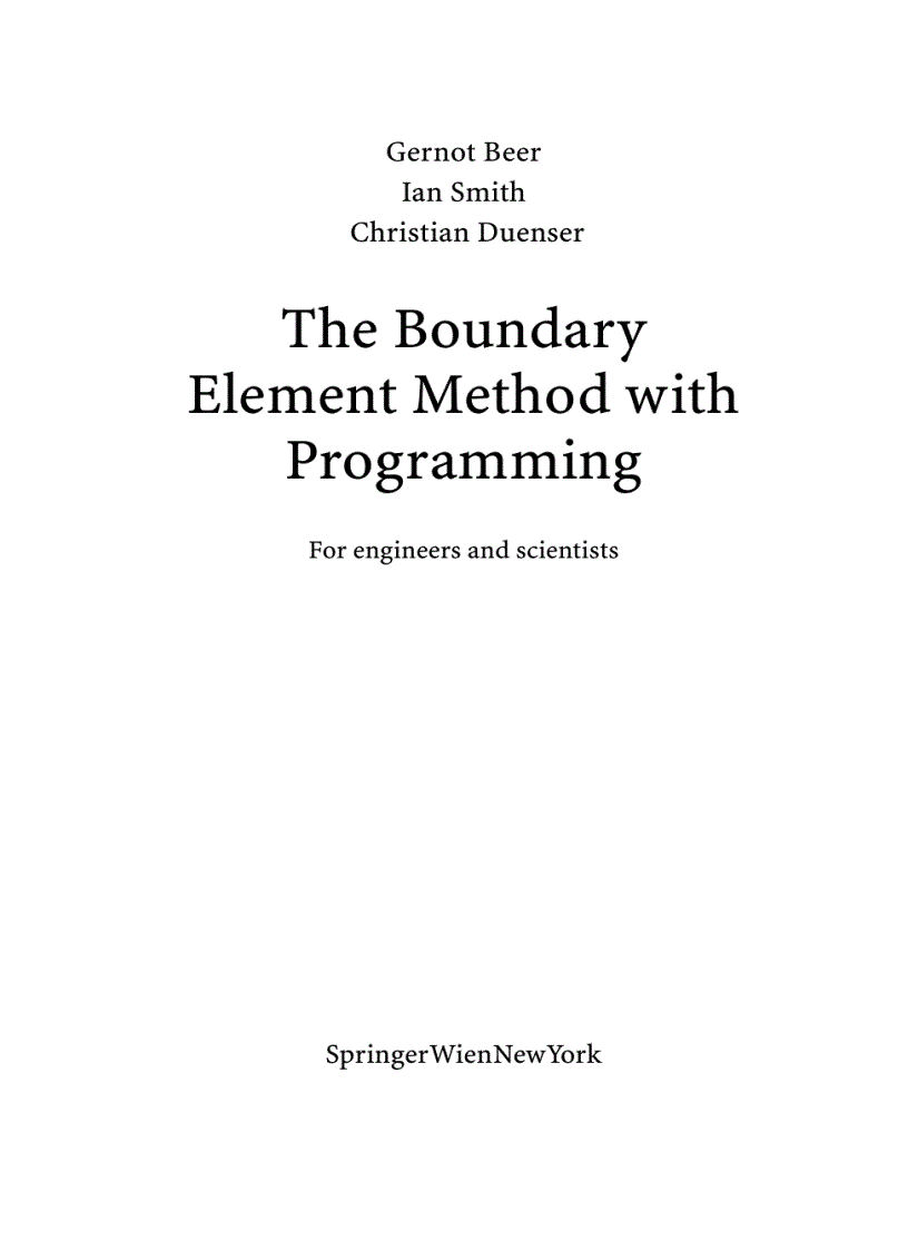 image for page The Boundary Element Method With Programming Sep 2008