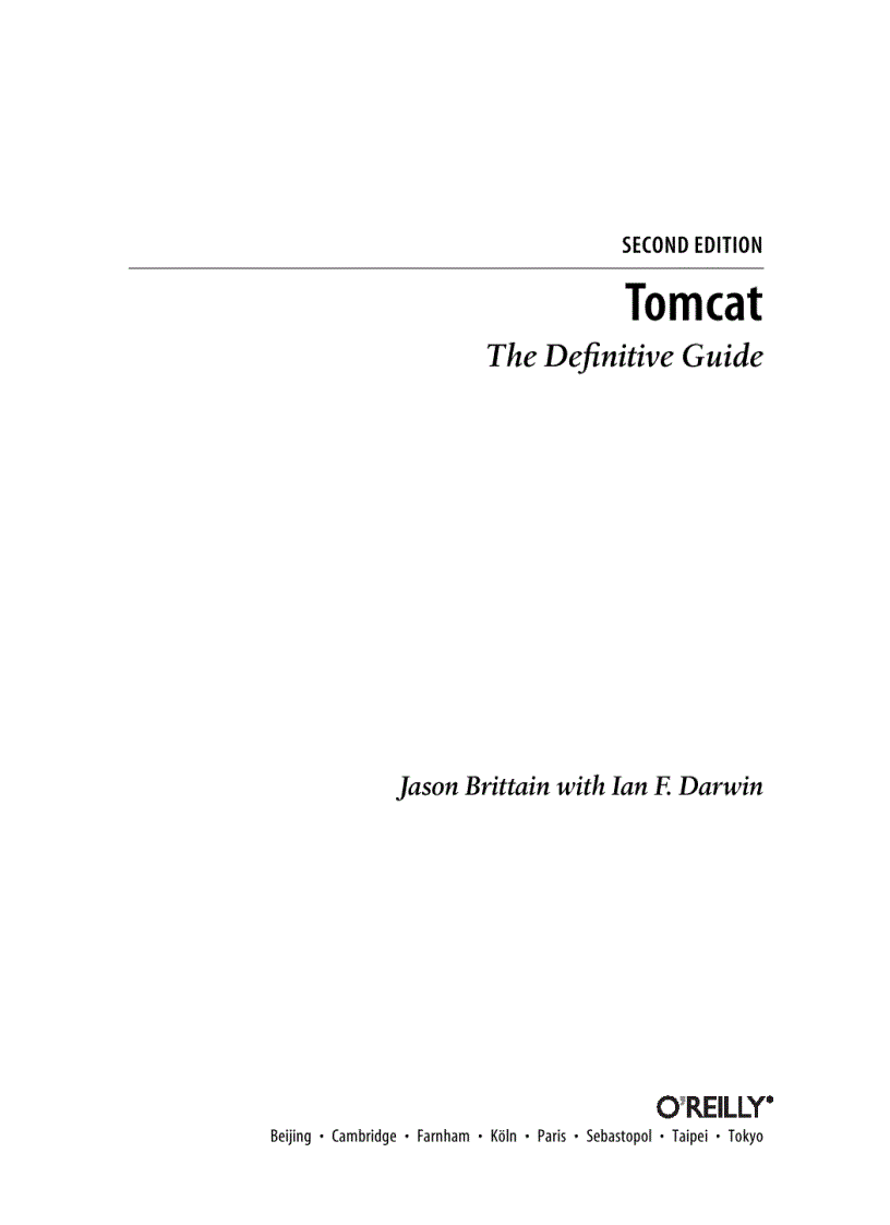 image for page Tomcat The Definitive Guide 2nd Edition Oct 2007