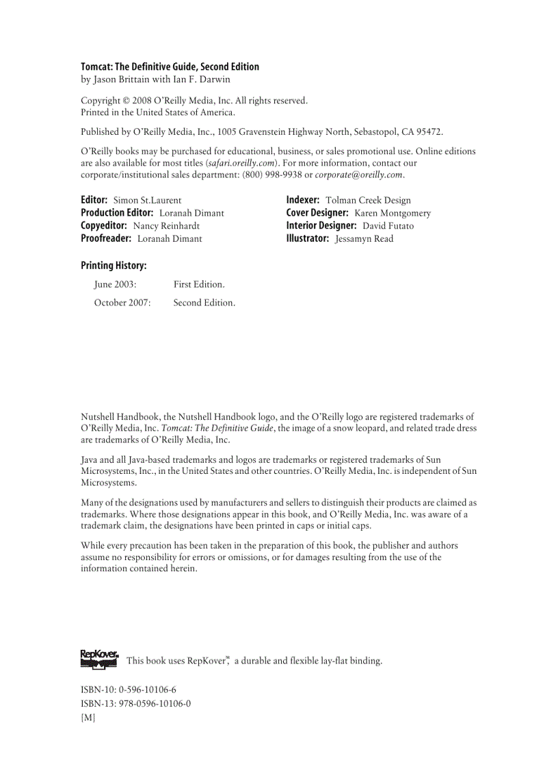 image for page Tomcat The Definitive Guide 2nd Edition Oct 2007