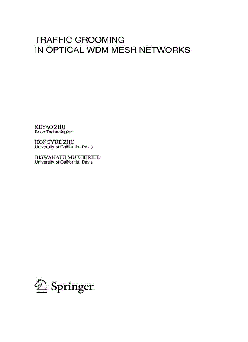 image for page Traffic Grooming in Optical WDM Mesh Networks Aug 2005