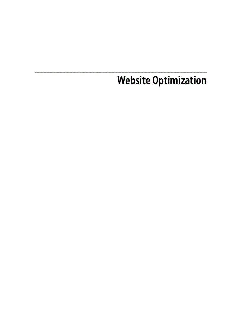 Website Optimization Jul 2008