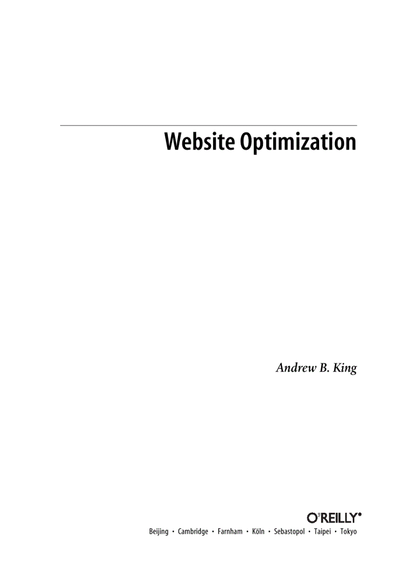 Website Optimization Jul 2008