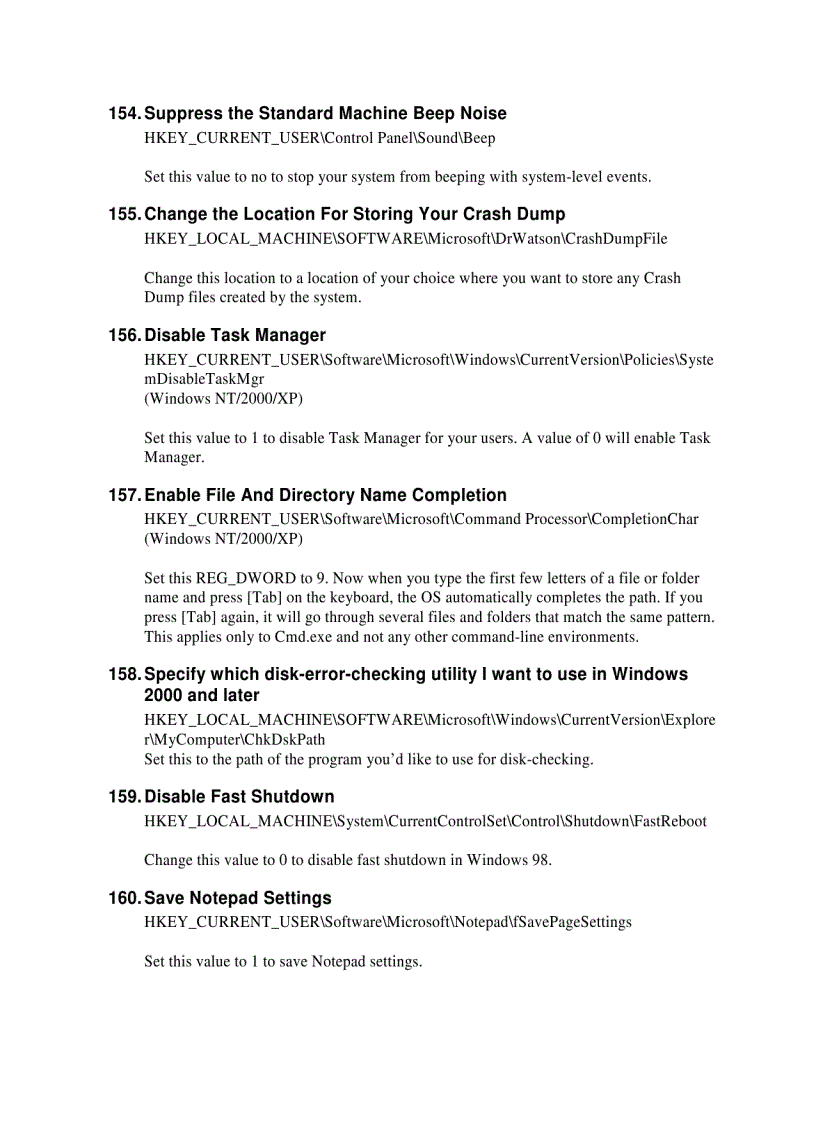 image for page Windows Registry Tips and Tweaks
