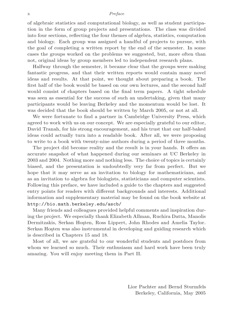 image for page Algebraic Statistics for Computational Biology