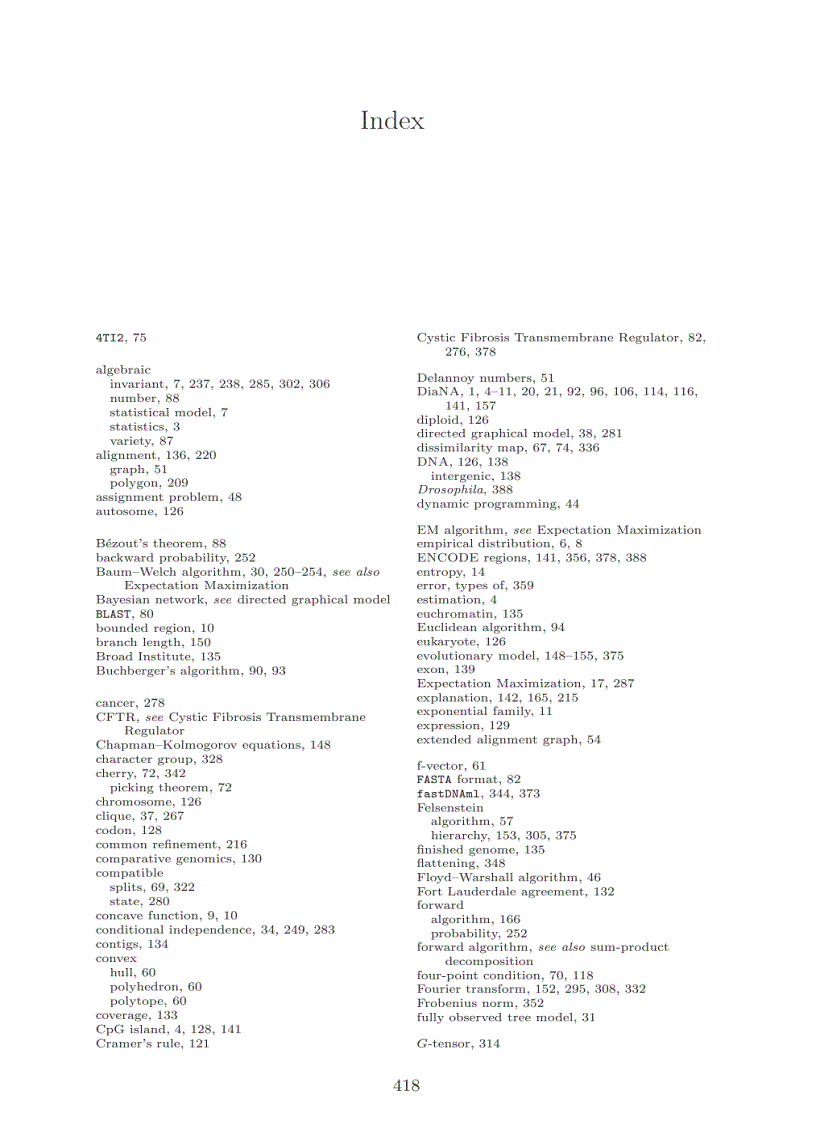 image for page Algebraic Statistics for Computational Biology
