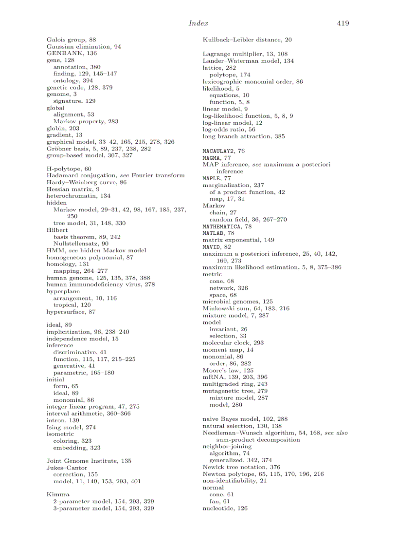 image for page Algebraic Statistics for Computational Biology