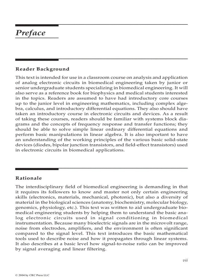 image for page Analysis and Application of Analog Electronic Circuits to Biomedical