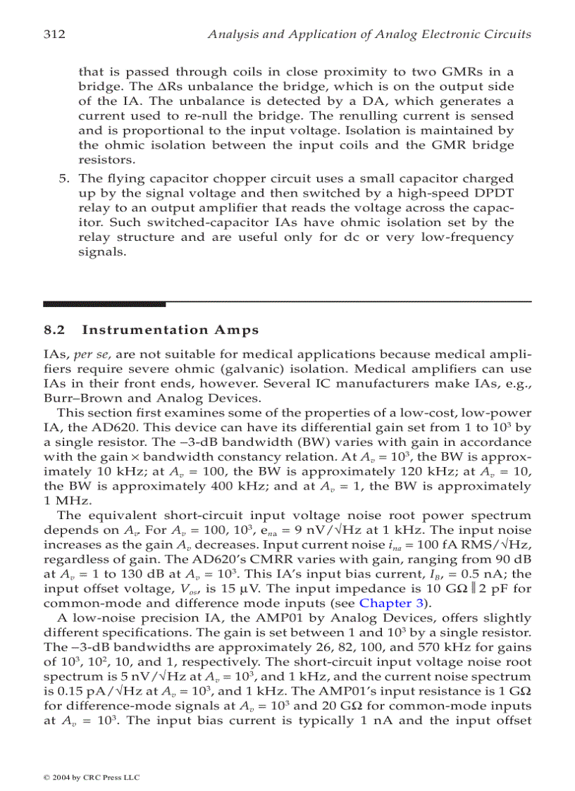 image for page Analysis and Application of Analog Electronic Circuits to Biomedical