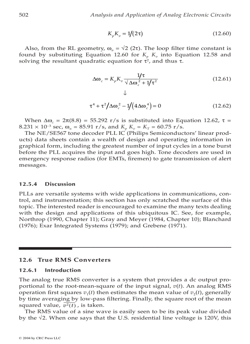 image for page Analysis and Application of Analog Electronic Circuits to Biomedical