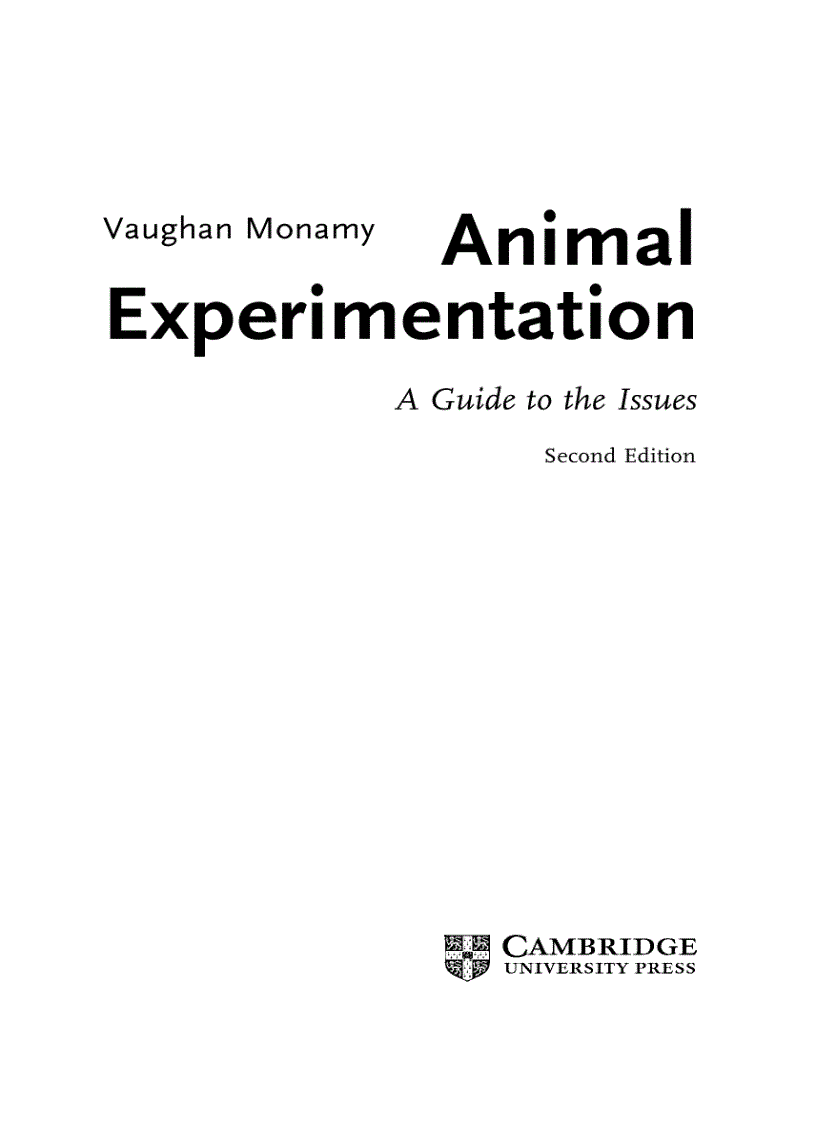 image for page Animal Experimentation A Guide to the Issues 2nd Edition