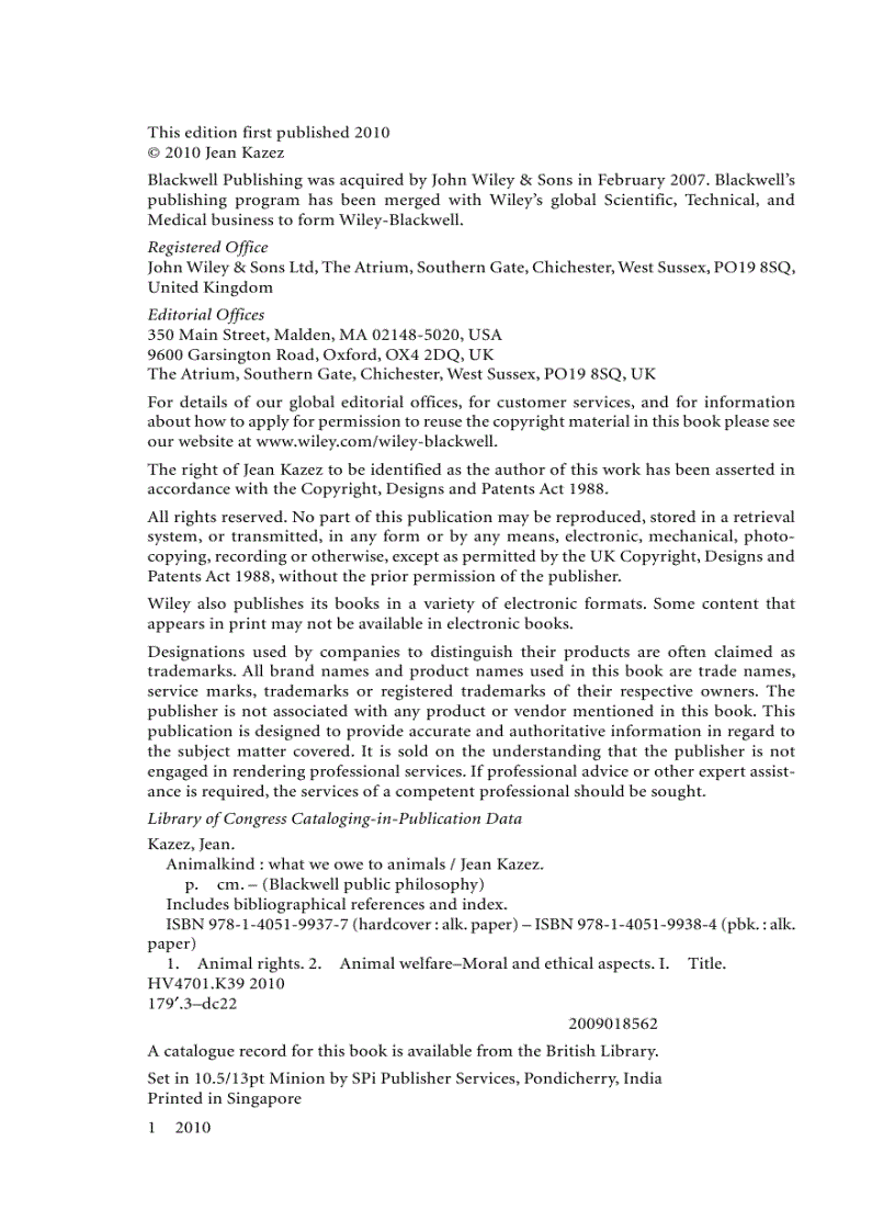 image for page Animalkind What We Owe to Animals