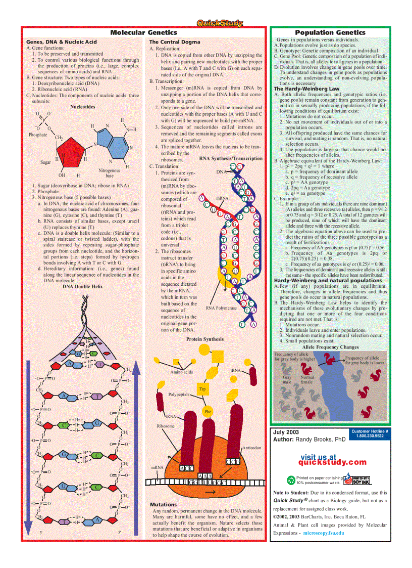 image for page Biology Quickstudy Reference Guides