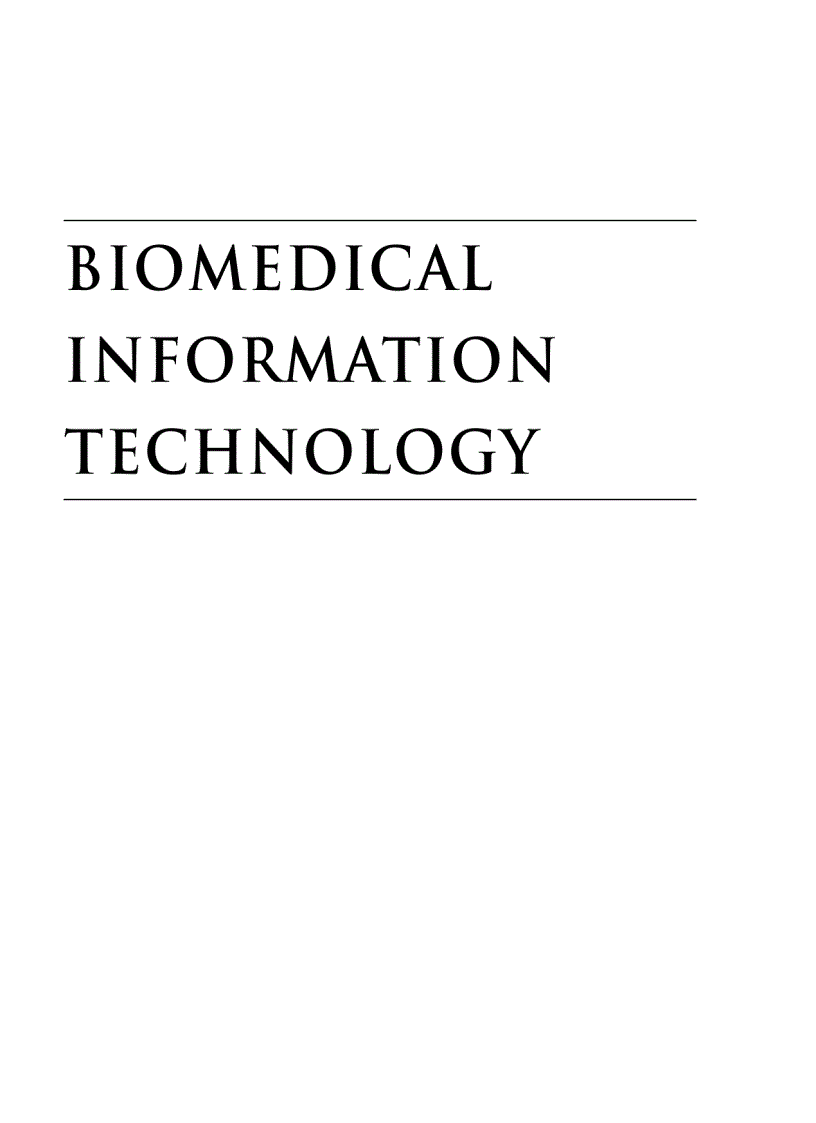 image for page Biomedical Information Technology