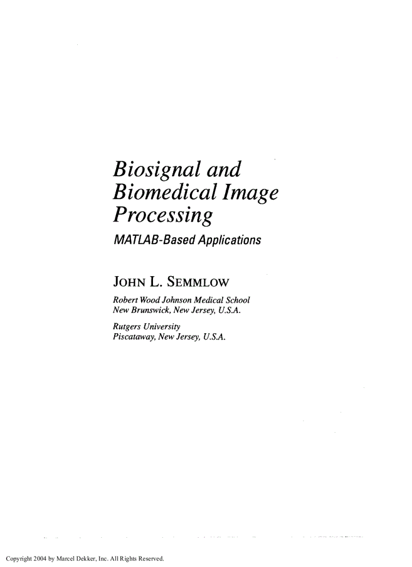 image for page Biosignal and Medical Image Processing