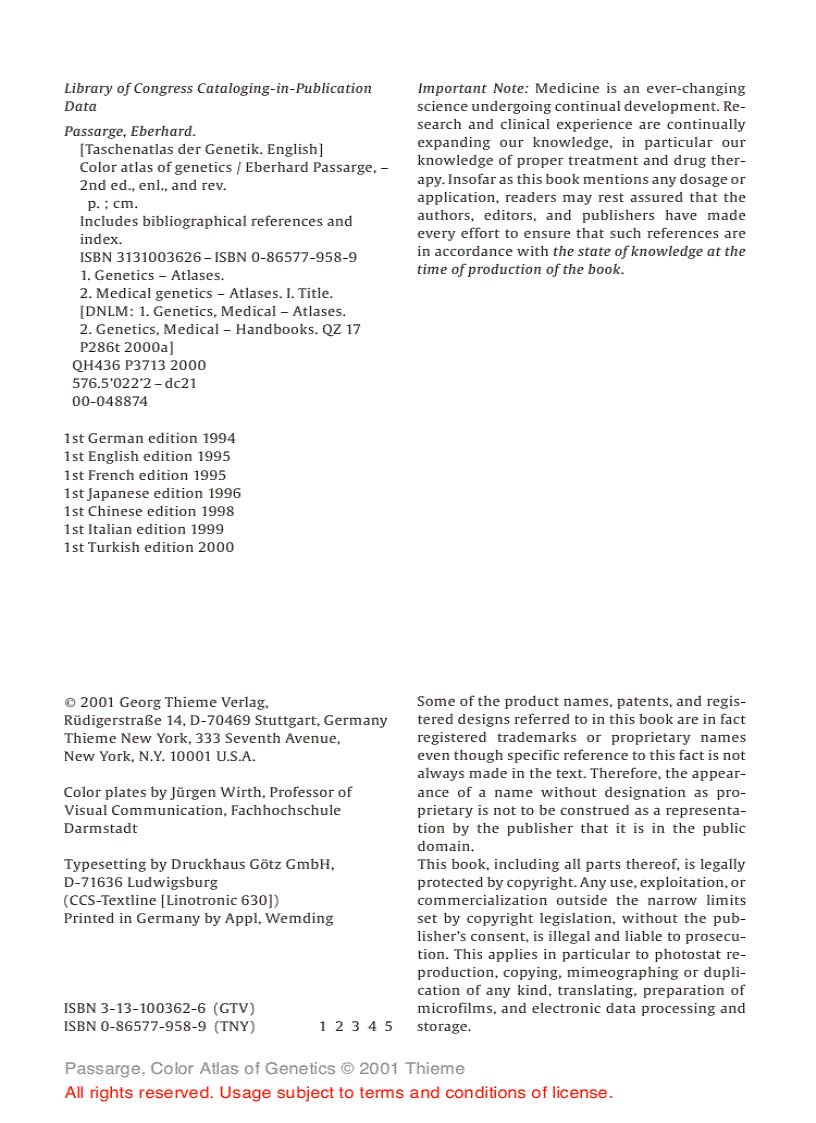 image for page Color Atlas of Genetics Thieme Flexibook 2nd Edition