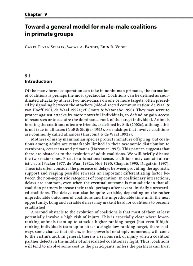 image for page Cooperation in Primates and Humans