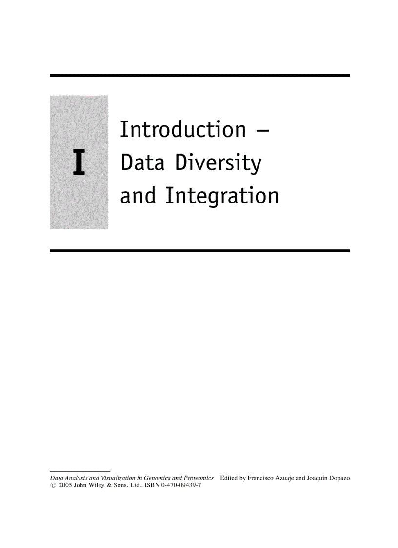 image for page Data Analysis and Visualization in Genomics and Proteomics