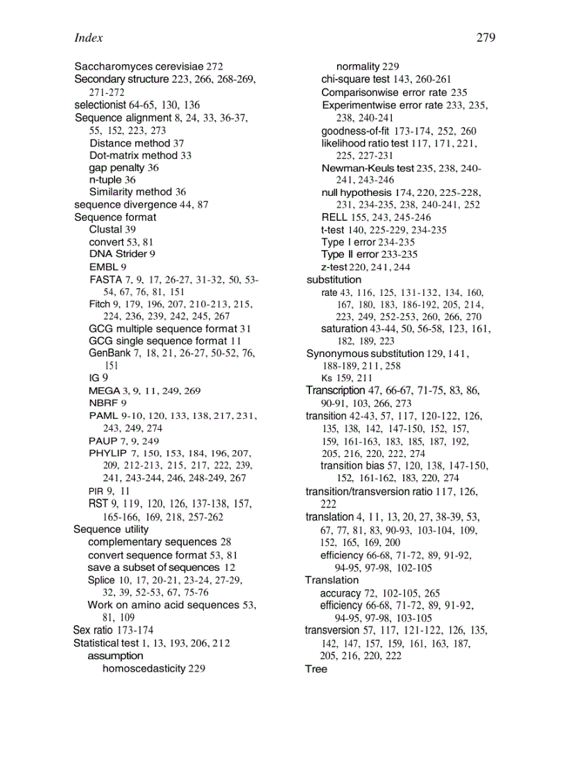 image for page Data Analysis in Molecular Biology and Evolution