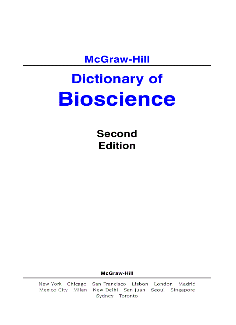 image for page Dictionary of Bioscience 2nd Edition