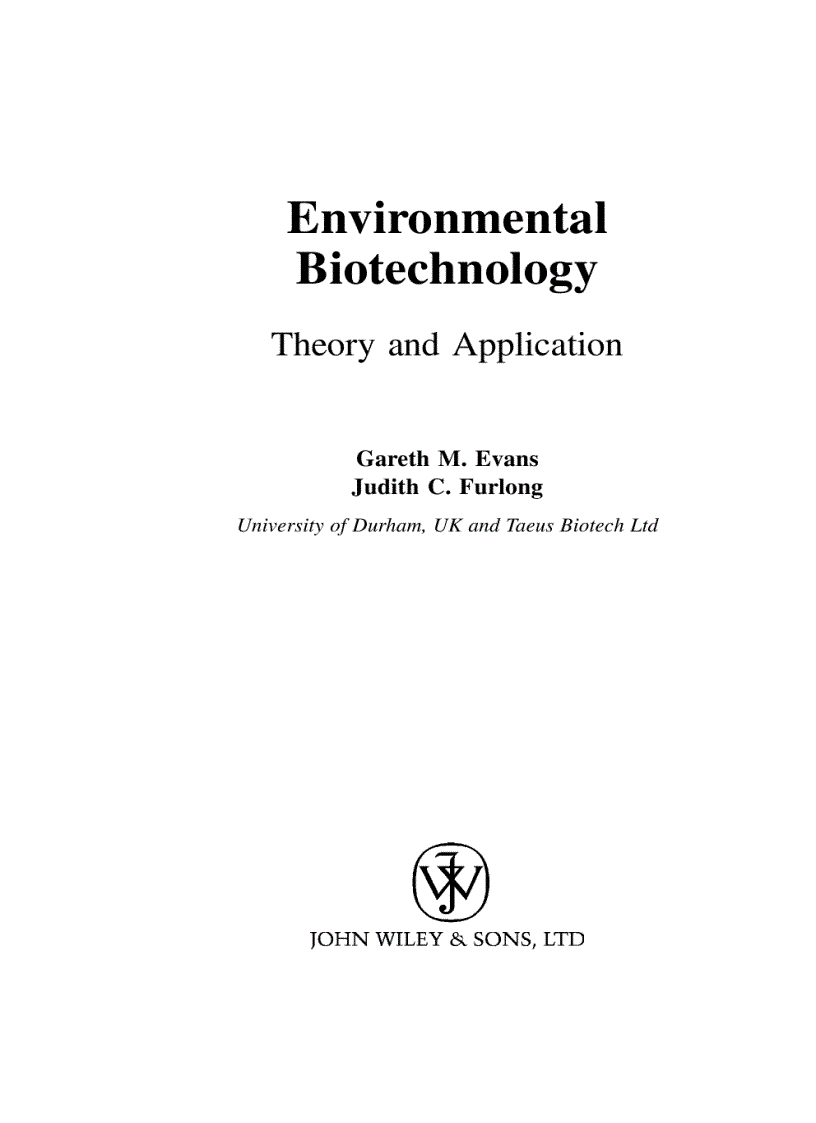 image for page Environmental Biotechnology Theory and Application