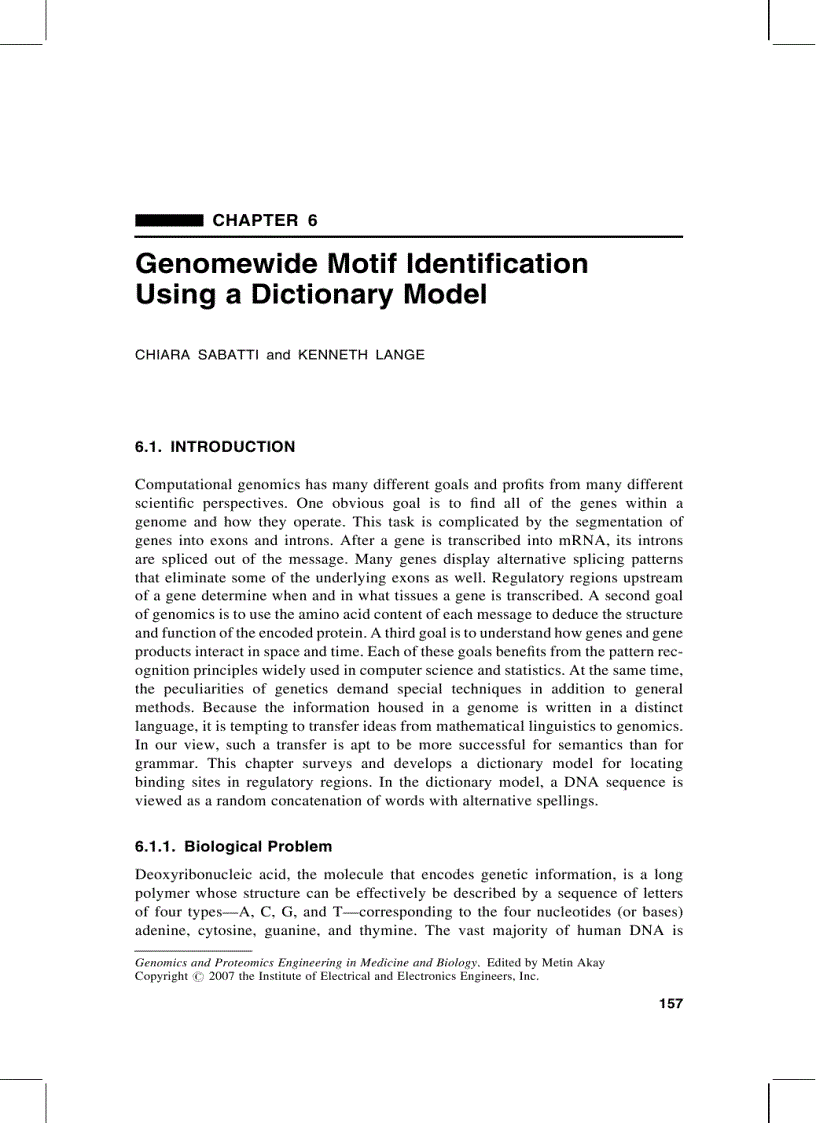 image for page Genomics and Proteomics Engineering in Medicine and Biology