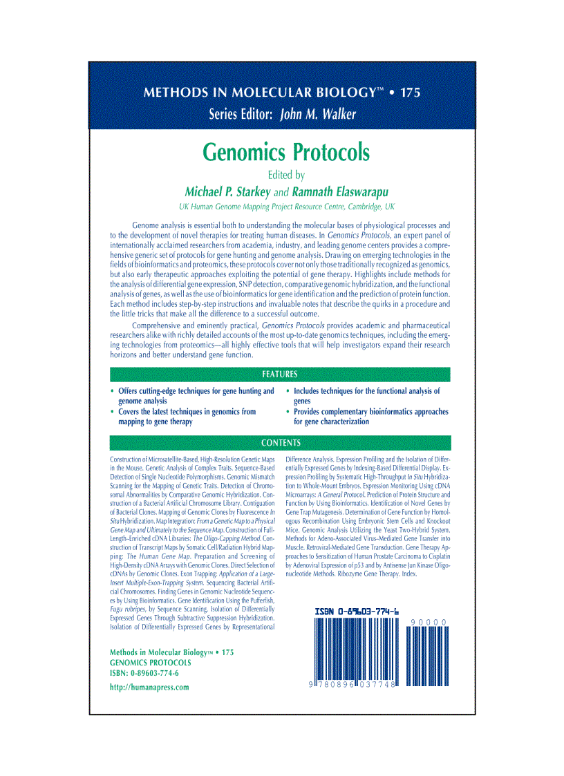 image for page Genomics Protocols Methods in Molecular Biology